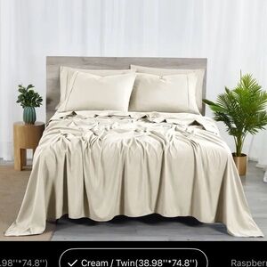Elegant Cream Bedding Set Bamboo 2000 thread count !!!!